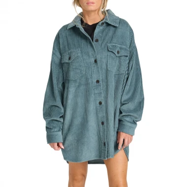 BILLABONG WINTER OCEAN LS SHIRT DRESS SLATE BLUE