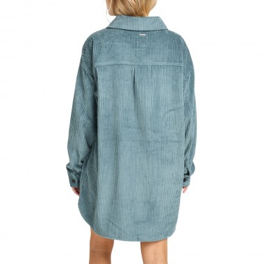 BILLABONG WINTER OCEAN LS SHIRT DRESS SLATE BLUE