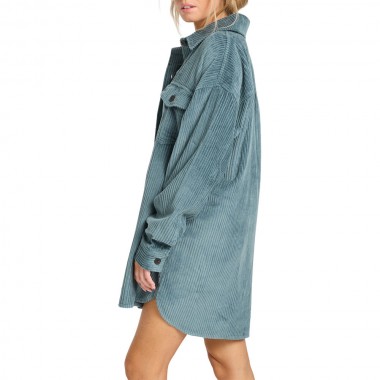 BILLABONG WINTER OCEAN LS SHIRT DRESS SLATE BLUE