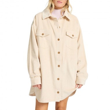 BILLABONG WINTER OCEAN LS SHIRT DRESS WHITE CAP