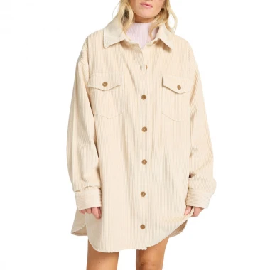 BILLABONG WINTER OCEAN LS SHIRT DRESS WHITE CAP