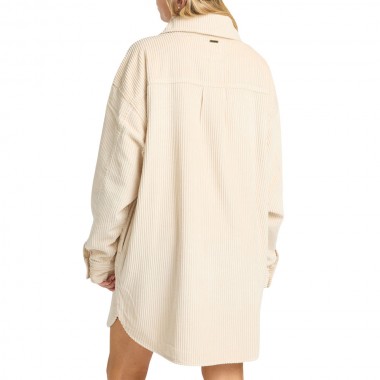 BILLABONG WINTER OCEAN LS SHIRT DRESS WHITE CAP
