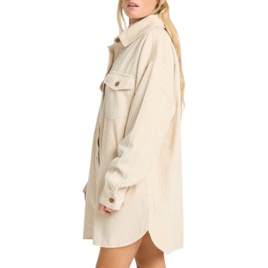 BILLABONG WINTER OCEAN LS SHIRT DRESS WHITE CAP