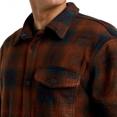 BILLABONG FURNACE FLANNEL LS SHIRT DARK CEDAR