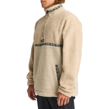 BILLABONG BOUNDARY TOMBSTONE HALF ZIP MOCK NECK FLEECE DESERT
