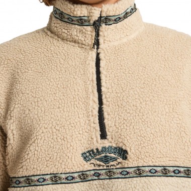 BILLABONG BOUNDARY TOMBSTONE HALF ZIP MOCK NECK FLEECE DESERT