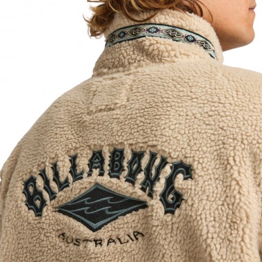 BILLABONG BOUNDARY TOMBSTONE HALF ZIP MOCK NECK FLEECE DESERT