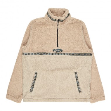 BILLABONG BOUNDARY TOMBSTONE HALF ZIP MOCK NECK FLEECE DESERT