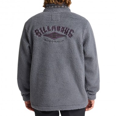 BILLABONG BOUNDARY TOMBSTONE HALF ZIP MOCK NECK FLEECE PEWTER