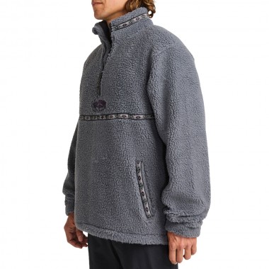 BILLABONG BOUNDARY TOMBSTONE HALF ZIP MOCK NECK FLEECE PEWTER