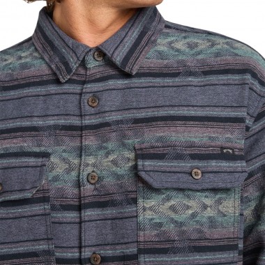 BILLABONG OFFSHORE JACQUARD FLANNEL LS SHIRT OMBRE BLUE