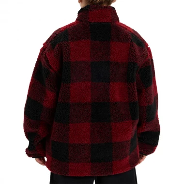 QUIKSILVER MERCURY WOODLANDS K H-ZIP SHERPA SWEATSHIRT WB RED