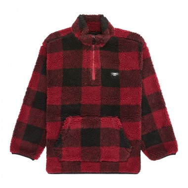 QUIKSILVER MERCURY WOODLANDS K H-ZIP SHERPA SWEATSHIRT WB RED