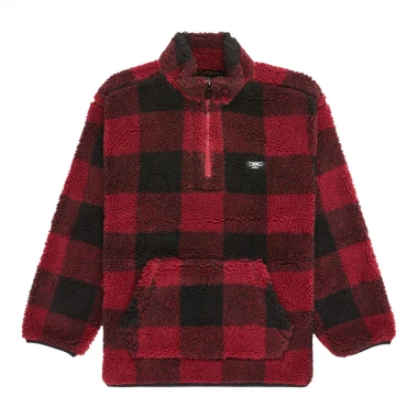 QUIKSILVER MERCURY WOODLANDS K H-ZIP SHERPA SWEATSHIRT WB RED