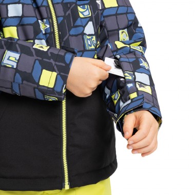 QUIKSILVER LITTLE MISSION K SNOW JACKET 3D CHECKER YELLOW PLUM