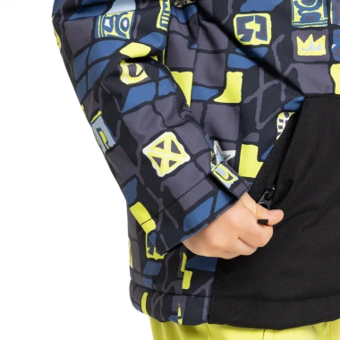QUIKSILVER LITTLE MISSION K SNOW JACKET 3D CHECKER YELLOW PLUM