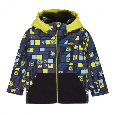 QUIKSILVER LITTLE MISSION K SNOW JACKET 3D CHECKER YELLOW PLUM