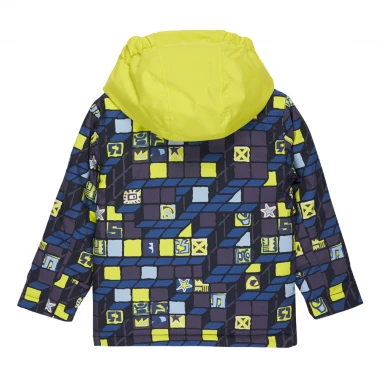 QUIKSILVER LITTLE MISSION K SNOW JACKET 3D CHECKER YELLOW PLUM