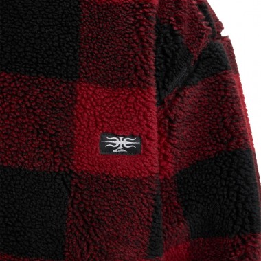 QUIKSILVER MERCURY WOODLANDS HALF ZIP SHERPA SWEATSHIRT WB RED