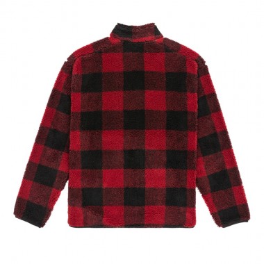 QUIKSILVER MERCURY WOODLANDS HALF ZIP SHERPA SWEATSHIRT WB RED