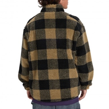 QUIKSILVER MERCURY WOODLANDS HALF ZIP SHERPA SWEATSHIRT ELMWOOD