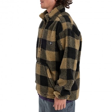 QUIKSILVER MERCURY WOODLANDS HALF ZIP SHERPA SWEATSHIRT ELMWOOD