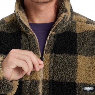 QUIKSILVER MERCURY WOODLANDS HALF ZIP SHERPA SWEATSHIRT ELMWOOD