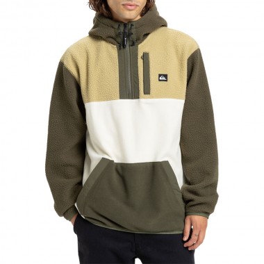 QUIKSILVER OCEAN VIEW MIX UP FLEECE HOODIE GRAPE LEAF