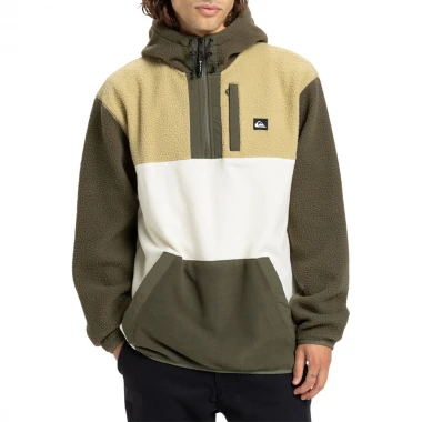 QUIKSILVER OCEAN VIEW MIX UP FLEECE HOODIE GRAPE LEAF