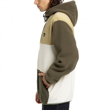 QUIKSILVER OCEAN VIEW MIX UP FLEECE HOODIE GRAPE LEAF