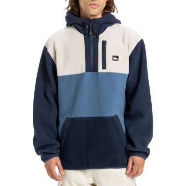 QUIKSILVER OCEAN VIEW MIX UP FLEECE HOODIE DARK NAVY