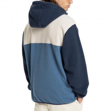 QUIKSILVER OCEAN VIEW MIX UP FLEECE HOODIE DARK NAVY
