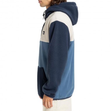 QUIKSILVER OCEAN VIEW MIX UP FLEECE HOODIE DARK NAVY