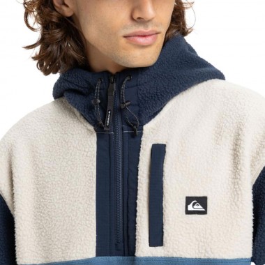 QUIKSILVER OCEAN VIEW MIX UP FLEECE HOODIE DARK NAVY