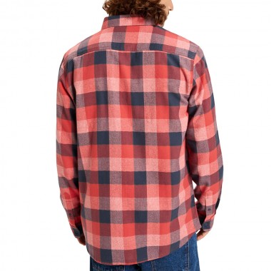 QUIKSILVER MOTHERFLY PLAID LS SHIRT MINERAL RED CHECK