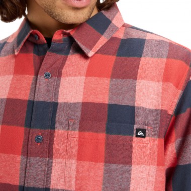 QUIKSILVER MOTHERFLY PLAID LS SHIRT MINERAL RED CHECK