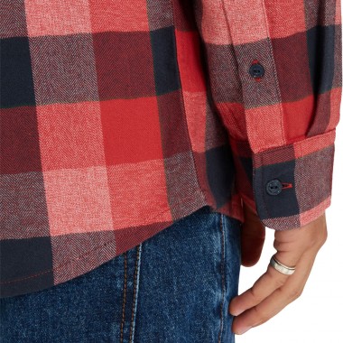QUIKSILVER MOTHERFLY PLAID LS SHIRT MINERAL RED CHECK