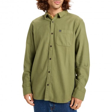 QUIKSILVER MOTHERFLY SOLID LS SHIRT LODEN GREEN
