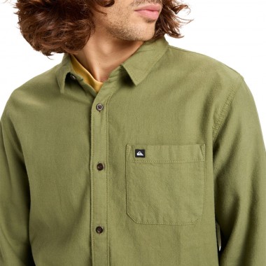 QUIKSILVER MOTHERFLY SOLID LS SHIRT LODEN GREEN