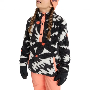 ROXY ALABAMA K FLEECE TRUE BLACK BIG FLOWER