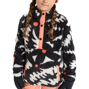ROXY ALABAMA K FLEECE TRUE BLACK BIG FLOWER