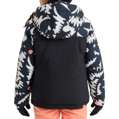 ROXY GALAXY K SNOW JACKET TRUE BLACK BIG FLOWER