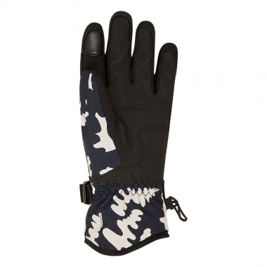 ROXY JETTY W SNOW GLOVES TRUE BLACK BIG FLOWER