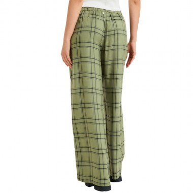 ROXY GREAT INFLUENCE W PANTS OIL GREEN NATURAL PLAID