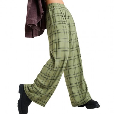 ROXY GREAT INFLUENCE W PANTS OIL GREEN NATURAL PLAID