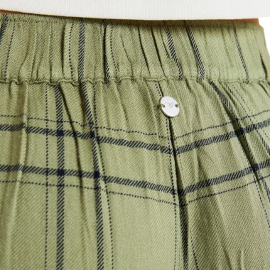 ROXY GREAT INFLUENCE W PANTS OIL GREEN NATURAL PLAID