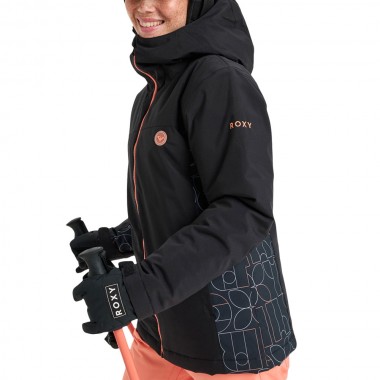 ROXY GALAXY W SNOW JACKET TRUE BLACK BOBBY LINE