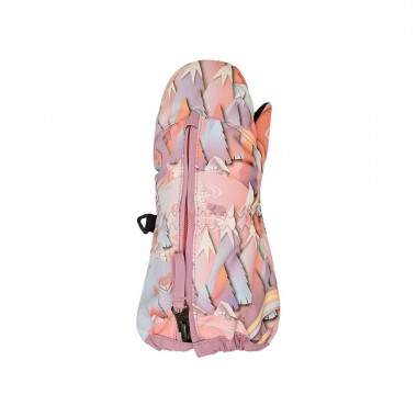 ROXY SNOWS UP K SNOW MITTENS CORAL CHIC PAPERCUT