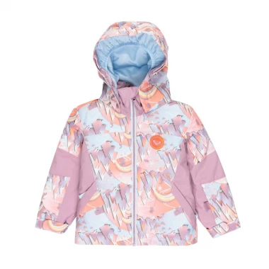 ROXY SNOWY TALE K SNOW JACKET CORAL CHIC PAPERCUT