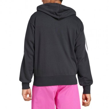 ADIDAS ESSENTIALS 3S FRENCH TERRY ZIP HOODIE BLACK/WHITE